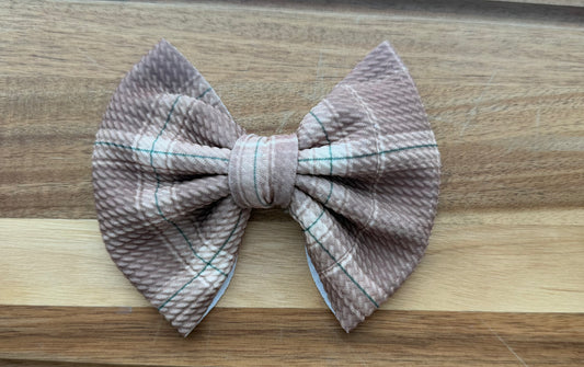 5” Brown Plaid Bow