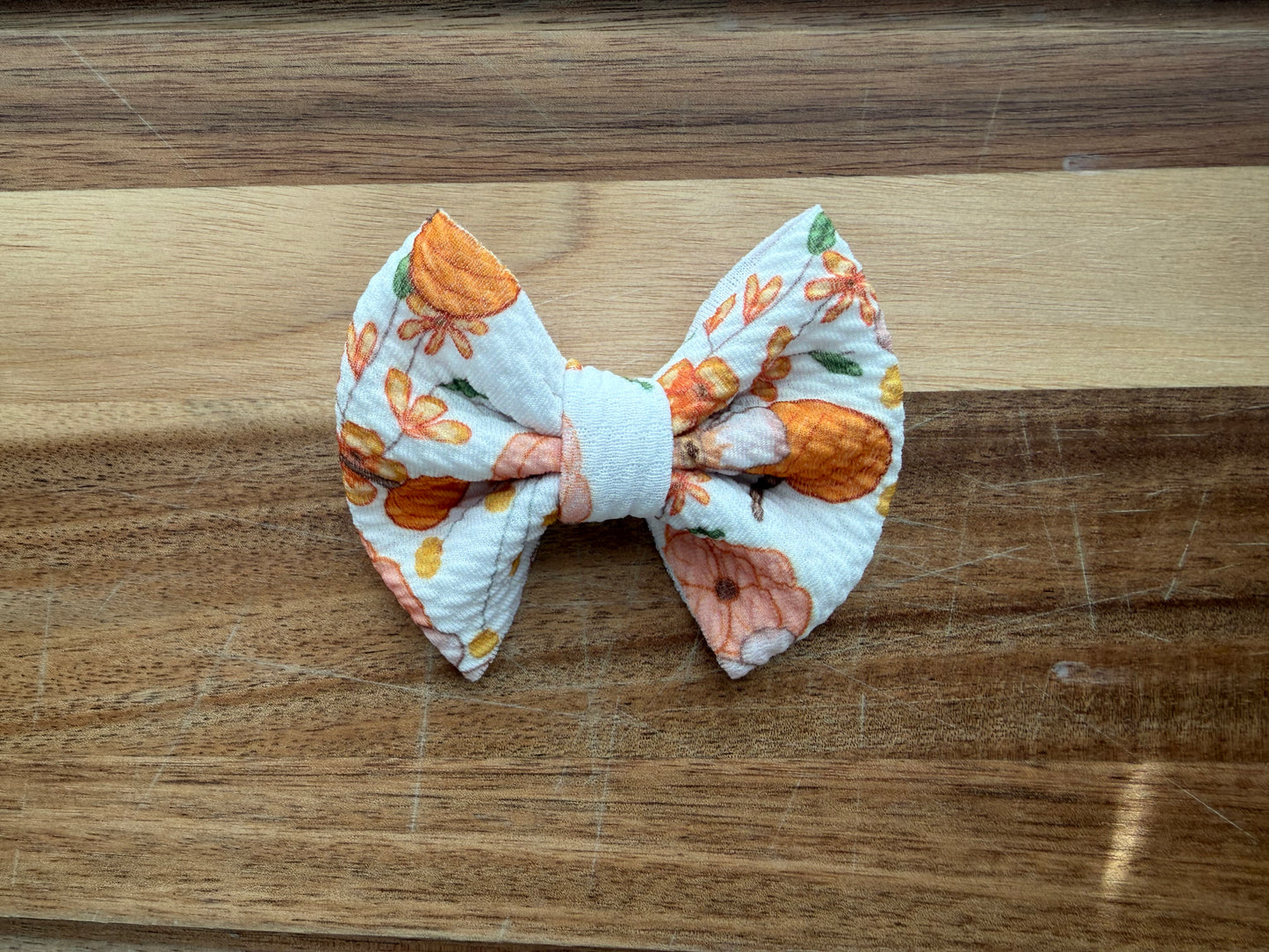 3” Floral Pumpkin Bow
