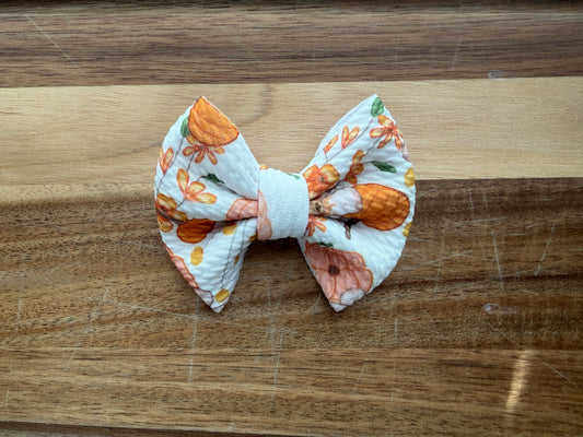 3” Floral Pumpkin Bow