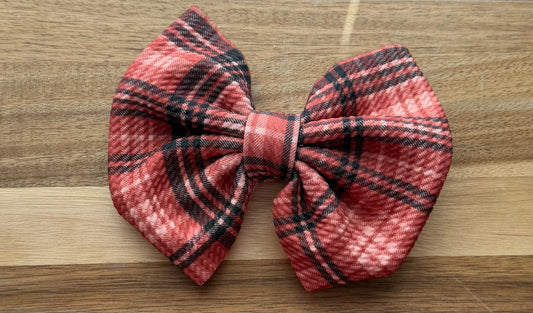 5” Orange Plaid Bow